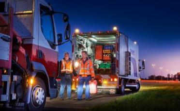 beeld van een truck met pech voor TotalEnergies Truck Assistance